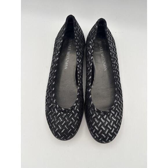 Stuart Weitzman Shoes - Women’s Stuart Weitzman Size 7 Black & Silver Patterned Flats